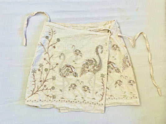 Flamingos rose gold embroidered Skirt