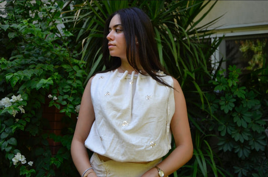 Tie Embroiderd blouse
