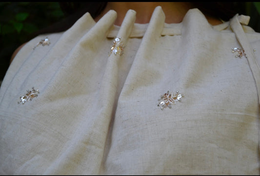 Tie Embroiderd blouse