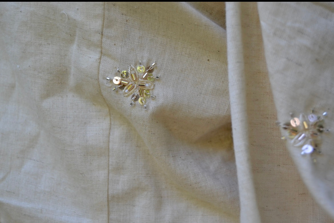 Puff rose gold embroidered blouse