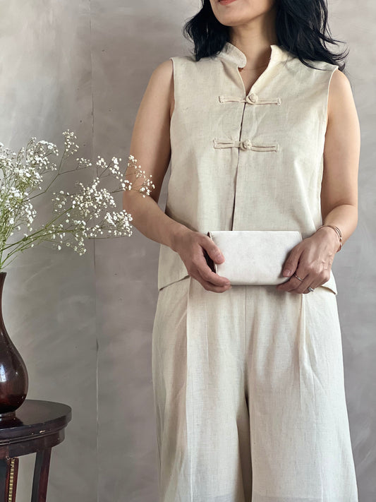 Chinese knots Mandarin collar split vest