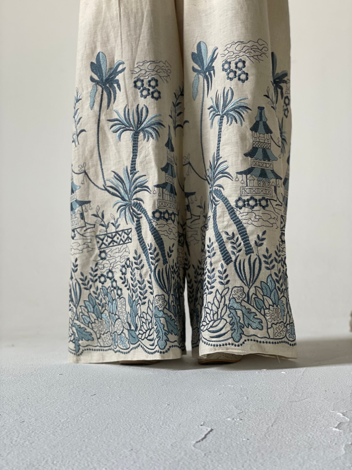 Shanghai Linen set - Navy and Blue